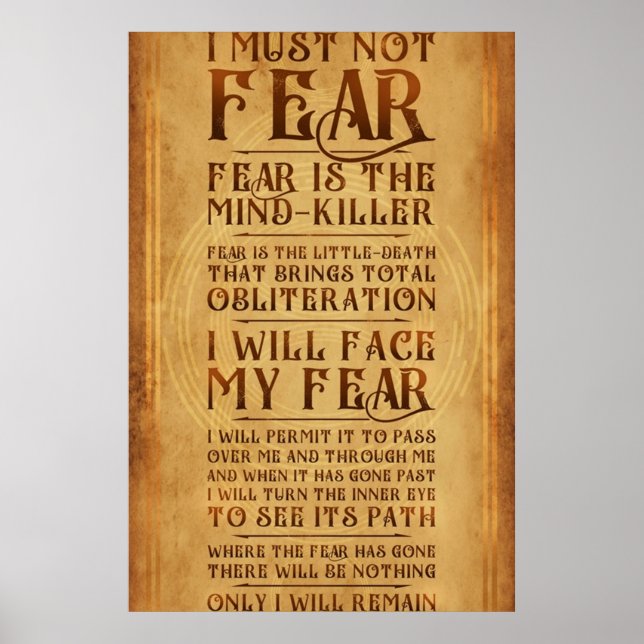 The Litany Against Fear v2 Poster (Front)