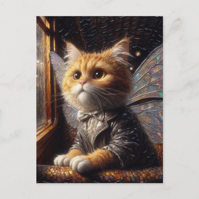 The Little Adorable Cat Fairy Postcard (Front)