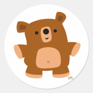 The little bear classic round sticker