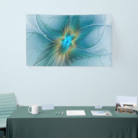 The little Beauty Modern Blue Gold Fractal Flower