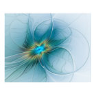 The little Beauty Modern Blue Gold Fractal Flower