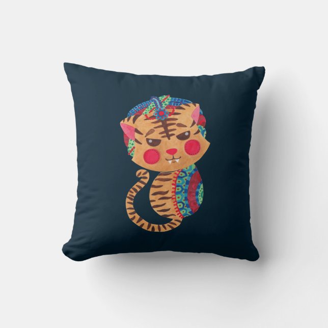 The Little Bengal Tiger Cushion (Front)