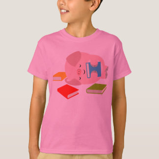 The Little Book Lover (Cartoon Pig) Kids T-Shirt