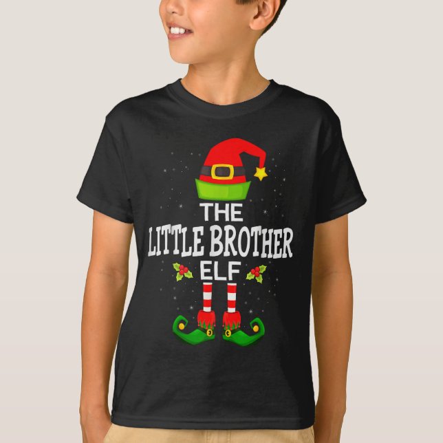 The Little Brother Elf Christmas Family Matching P T-Shirt (Front)