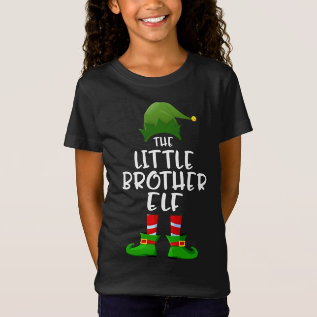 The Little Brother Elf Christmas Party Pajama T-Shirt (Front)