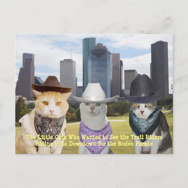 The Little Cats Who Wanted to see the Trail Riders Postcard (Front)