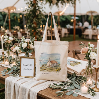 The Little Chapel By The Sea Wedding Gift Tote Bag