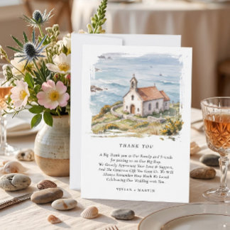 The Little Chapel By The Sea Wedding Thank You Card