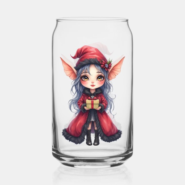 The Little Christmas Messenger.  Can Glass (Front)