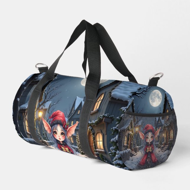The Little Christmas Messenger.  Duffle Bag (Right Corner)
