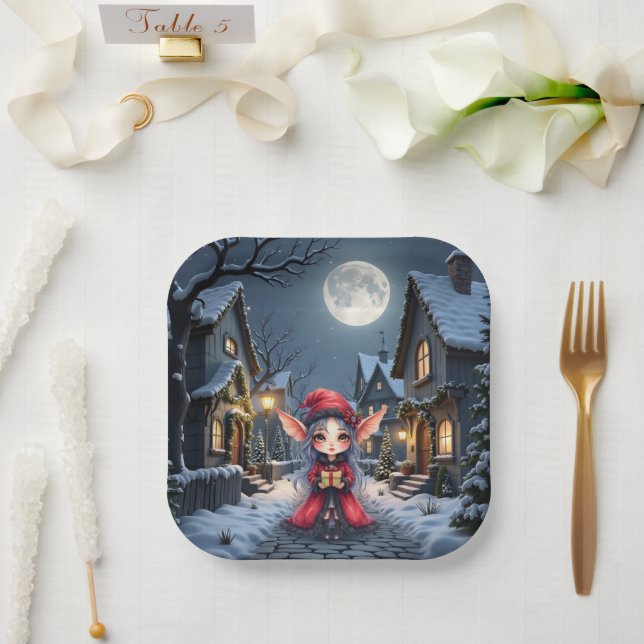 The Little Christmas Messenger.  Paper Plate (Wedding)