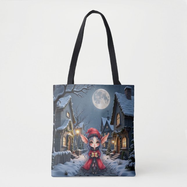 The Little Christmas Messenger.  Tote Bag (Front)