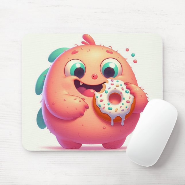 "The little donut-eating monster" Mouse Pad (With Mouse)