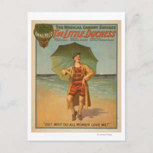 "The Little Duchess" Man on Beach Musical Postcard