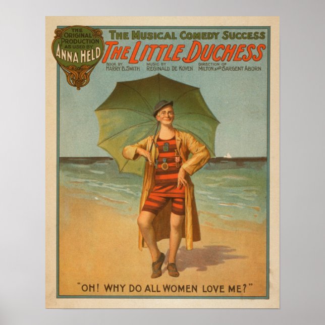 "The Little Duchess" Man on Beach Musical Poster (Front)