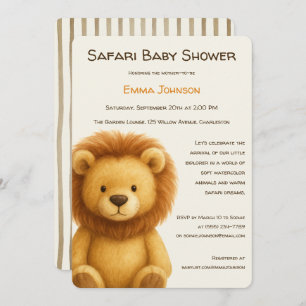 The Little Explorer   Safari Friends Baby Shower Invitation