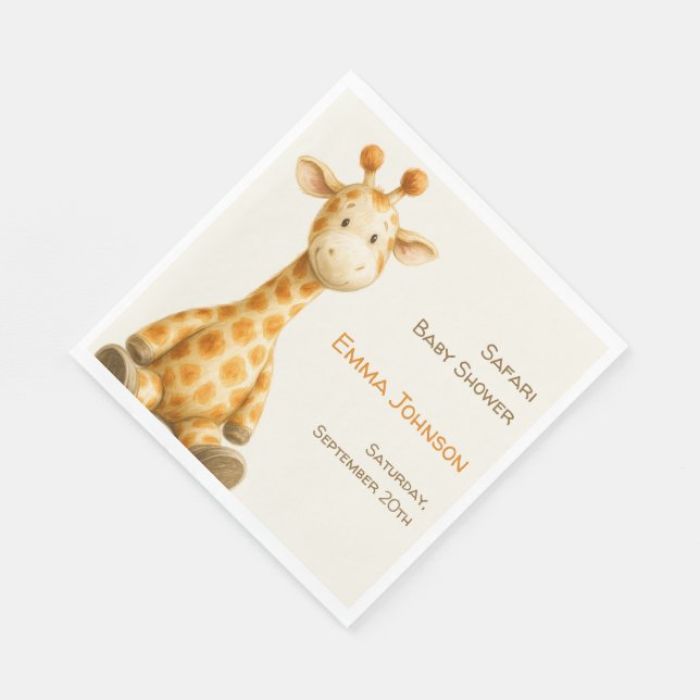 The Little Explorer | Safari Friends Baby Shower Napkin (Corner)