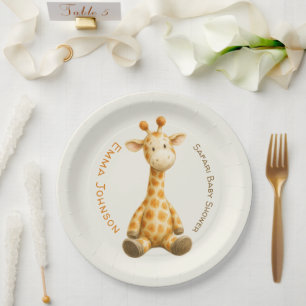 The Little Explorer   Safari Friends Baby Shower Paper Plate