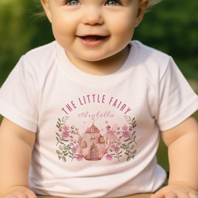 The Little Fairy And Teapot Birthday Baby T-Shirt (Creator Uploaded)