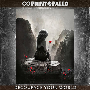 The little girl and the flower. Beauty save us Tissue Paper