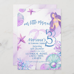 The Little Mermaid Birthday Party Girl  Invitation