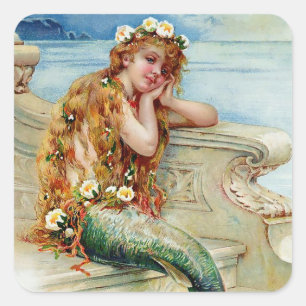“The Little Mermaid” by E S Hardy Square Sticker