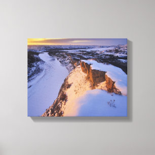 The Little Missouri River in winter in Canvas Print
