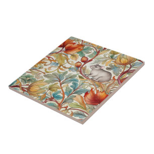 The little mouse on the leaves tile