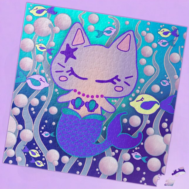 the little purrmaid: cat mermaid & fish friends jigsaw puzzle (Creator Uploaded)