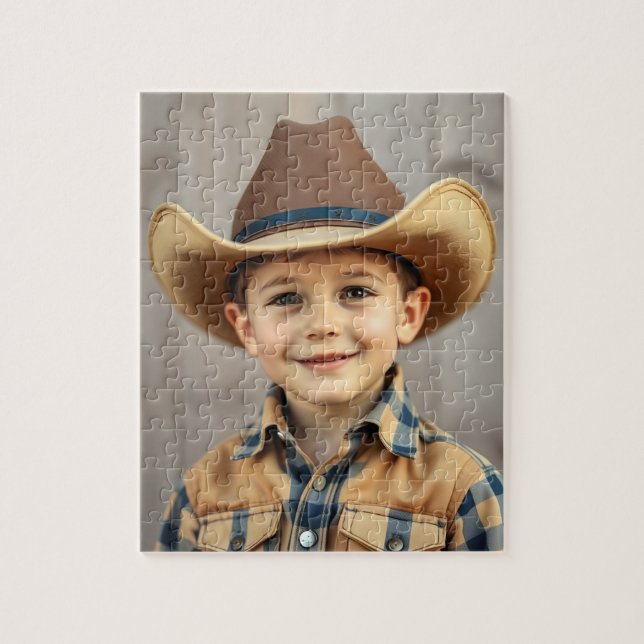 The Little Rancher’s First Rodeo Jigsaw Puzzle (Vertical)