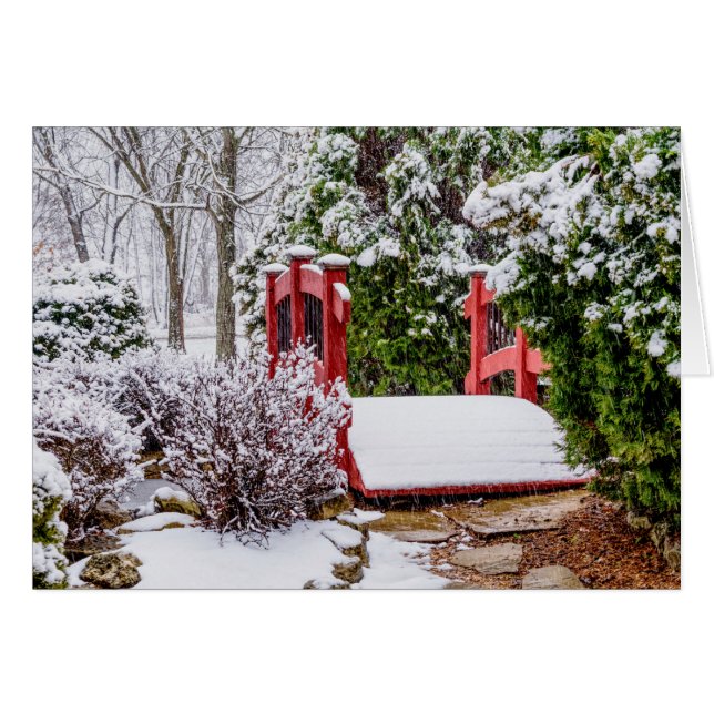 The Little Red Bridge Greeting Card (Front Horizontal)