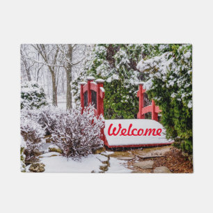 The Little Red Bridge Welcome Doormat