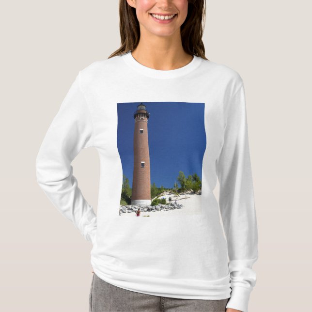 The Little Sable Point Light on Lake Michigan T-Shirt (Front)