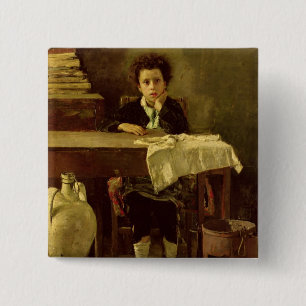 The Little Schoolboy, or The Poor Schoolboy 15 Cm Square Badge