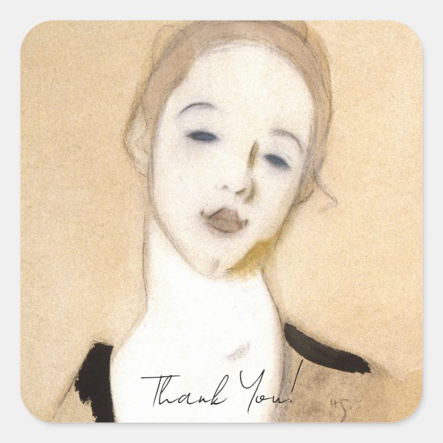 The Little Servant, Helene Schjerfbeck  Square Sticker (Front)