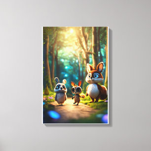 The Little Steps of Big Friendship Canvas Print