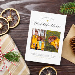 The Little Things Gold Heart Two Photos Christmas Holiday Card<br><div class="desc">Elegant and simple Christmas holiday cards with 2 of your favourite photos from this last year. The message reads "Grateful for the little things" with a single gold heart separating the curved text and the script lettering. There is a custom greeting and your names. Great for family photos, baby's first...</div>