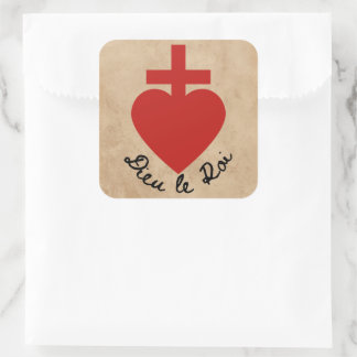 The Little Vendean Sacre Coure Badge Square Sticker