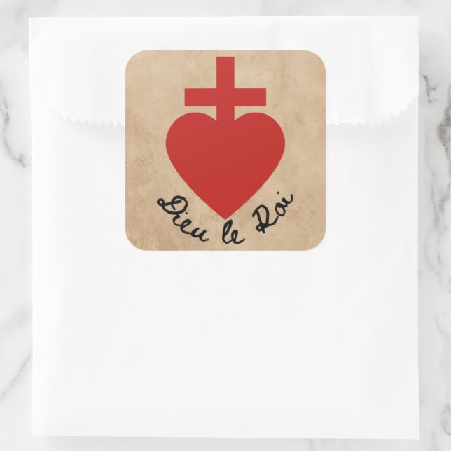 The Little Vendean Sacre Coure Badge Square Sticker (Bag)
