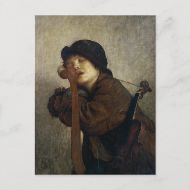 The Little Violinist Sleeping, 1883 Postcard (Front)