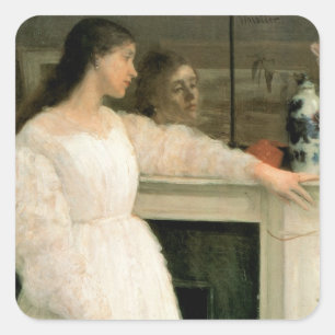 The Little White Girl; Symphony in White, No 2 Square Sticker