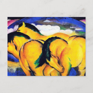 The little yellow horses by Franz Marc Postcard