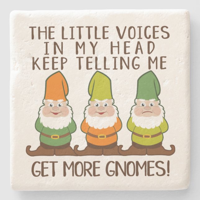 The Littles Voices Get More Gnomes Stone Coaster (Front)