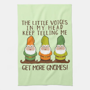 The Littles Voices Get More Gnomes Tea Towel