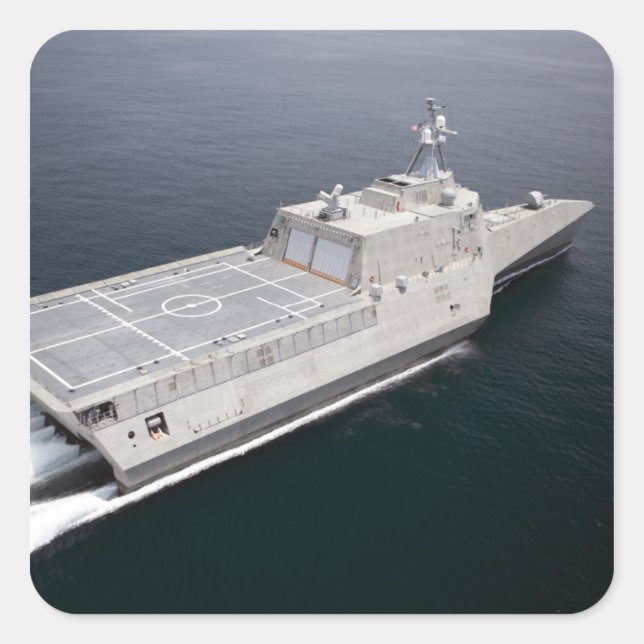 The littoral combat ship Independence 3 Square Sticker (Front)