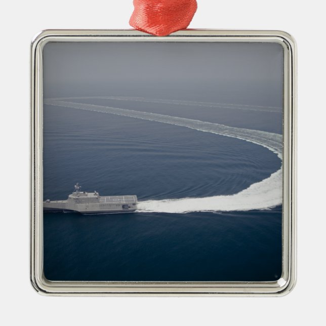 The littoral combat ship Independence 4 Metal Tree Decoration (Front)