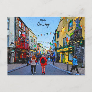 The Lively town of Galway-Ireland Postcard
