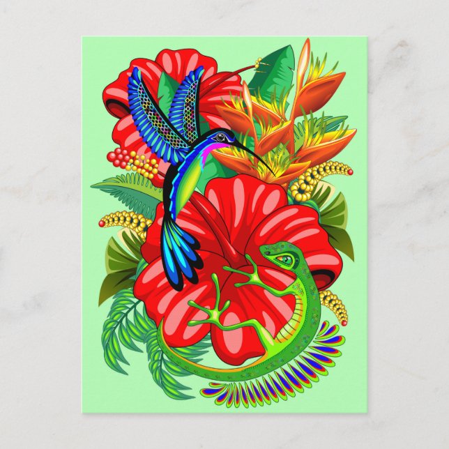 The Lizard and the Hummingbird  Postcard (Front)