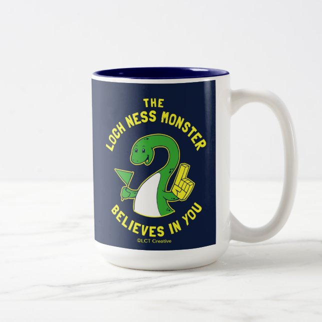 The Loch Ness Monster Believes In You Two-Tone Coffee Mug (Right)