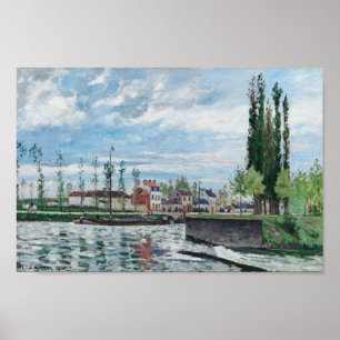The Lock at Pontoise (1872) by Camille Pissarro Poster